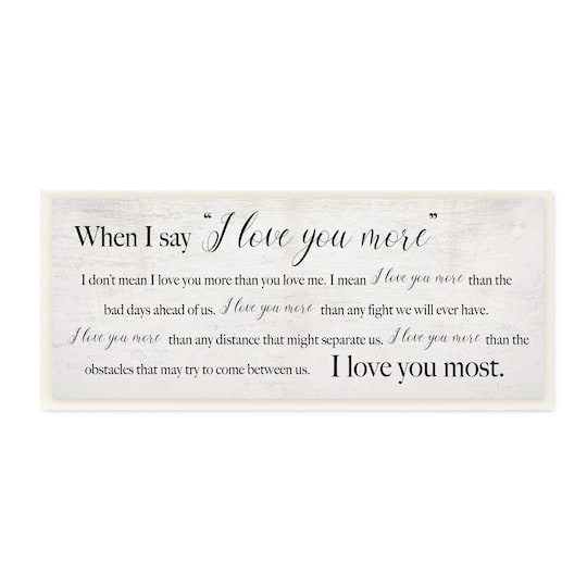 Stupell Industries I Love You Most Sentiments Storybook Typography Wood Wall Plaque